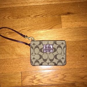 Brown Coach wristlet